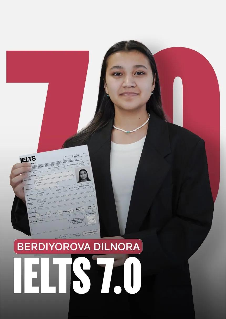Бердиёрова Дилнора — IELTS 7
